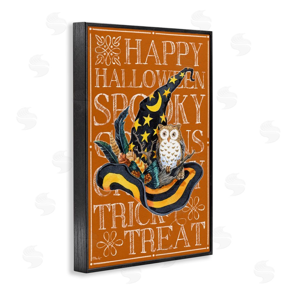 Paul Brent Witchy Hat & Owl Phrases Black Framed Giclee Wall Art Print