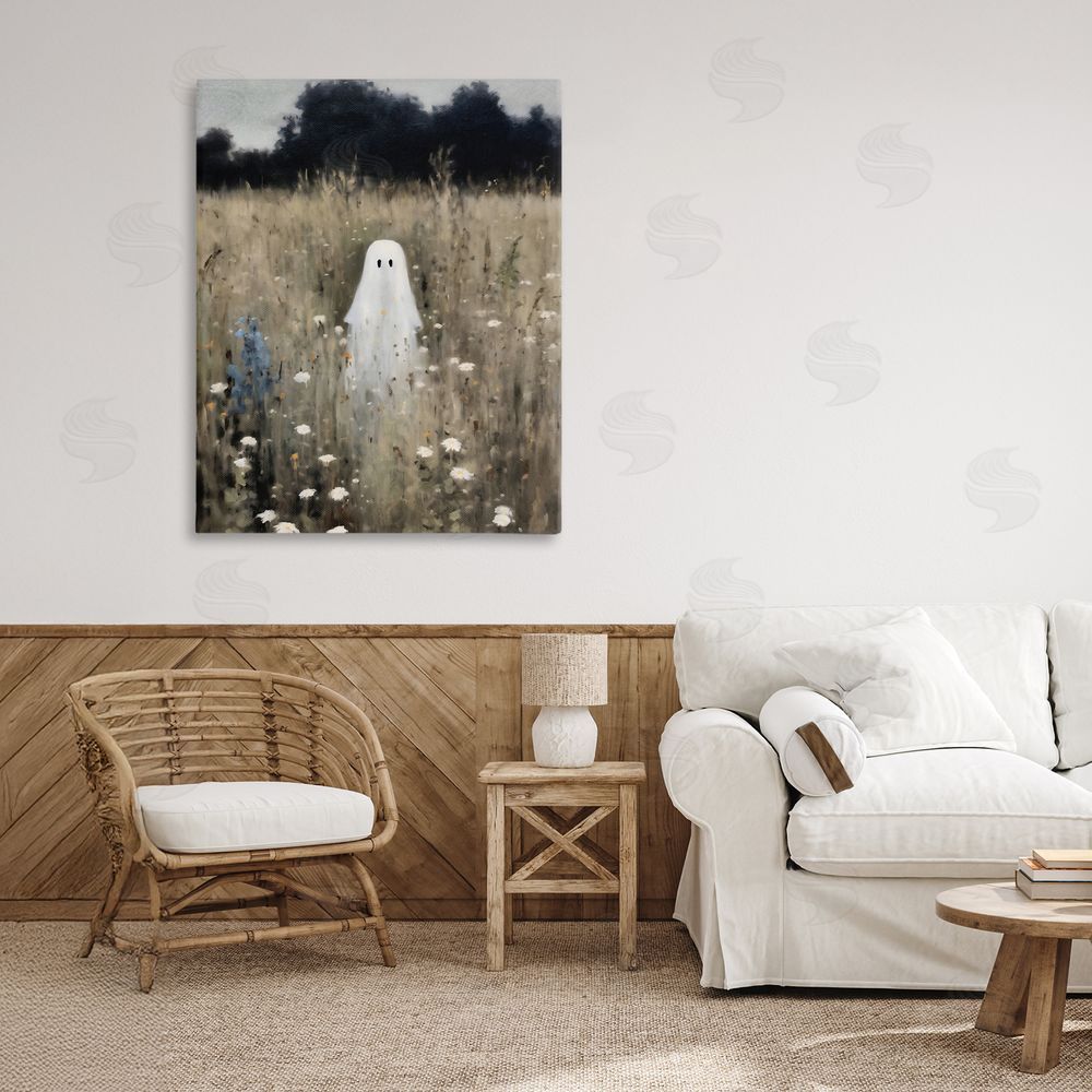 LSR Design Studio Floral Ghostie in Field Canvas Art on Wall