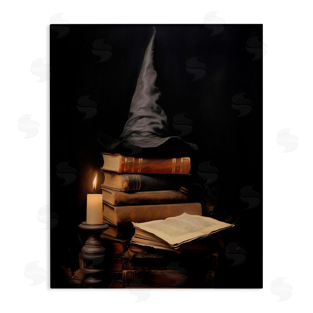 LSR Design Studio Bookstack and Witch Hat Canvas Wall Art Print