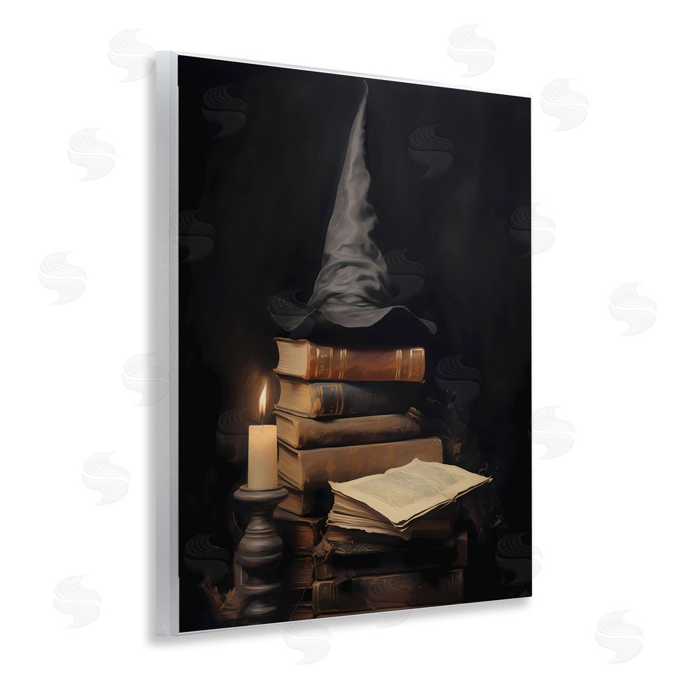 LSR Design Studio Bookstack and Witch Hat Wall Plaque Art Print