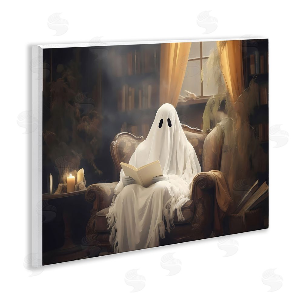 LSR Design Studio Peaceful Reading Ghost Wall Plaque Art Print