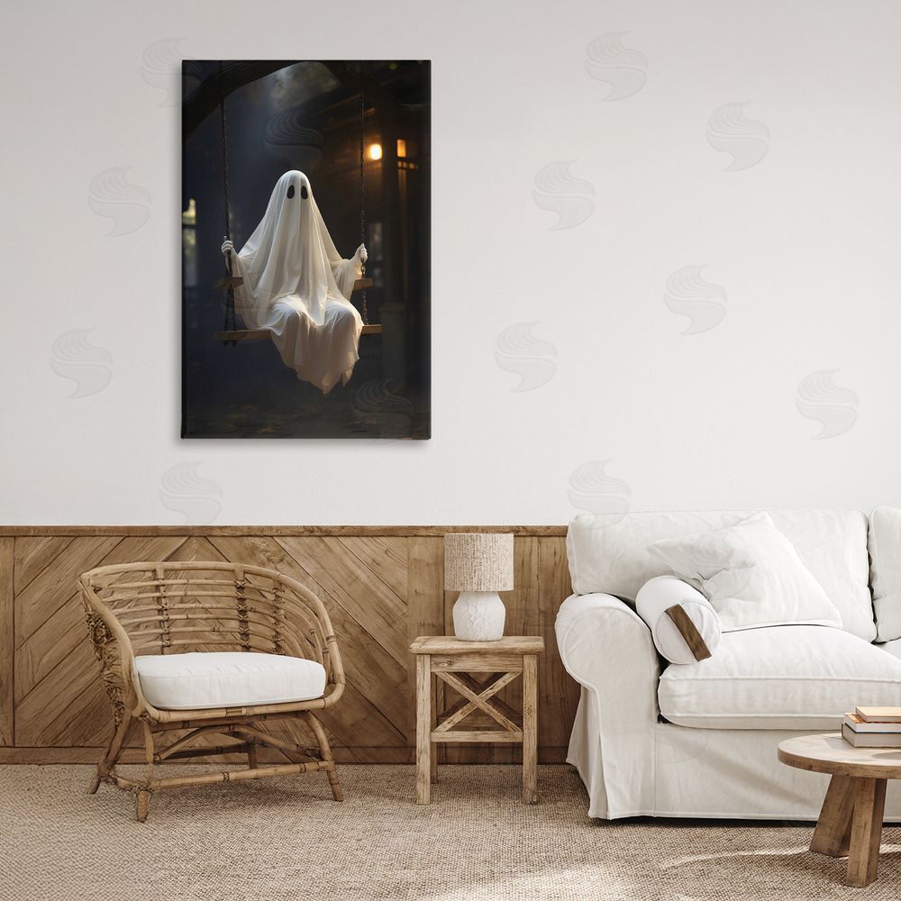 LSR Design Studio Lone Swinging Ghost Canvas Art on Wall