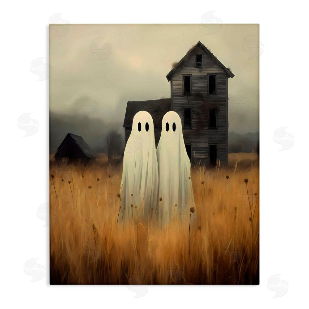 LSR Design Studio Spooky Farmhouse Ghost Duo Canvas Wall Art Print