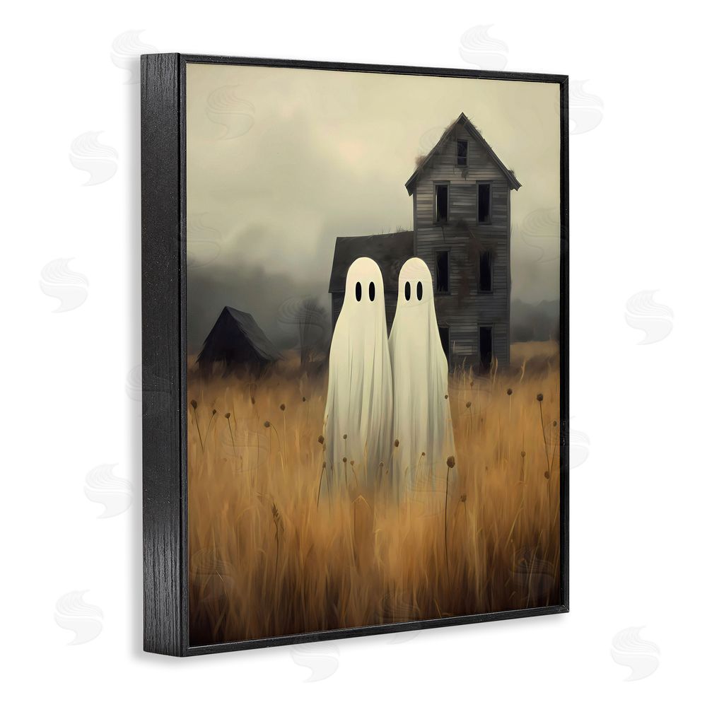 LSR Design Studio Spooky Farmhouse Ghost Duo Black Framed Giclee Wall Art Print