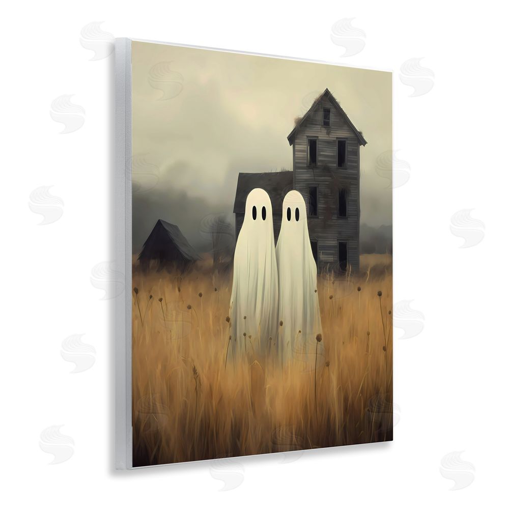 LSR Design Studio Spooky Farmhouse Ghost Duo Wall Plaque Art Print