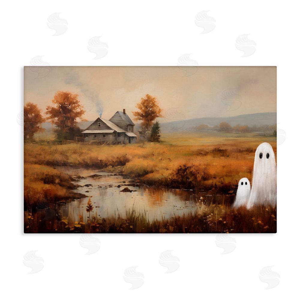 Petal Prints Design Ghosts In Farm Field Canvas Wall Art Print