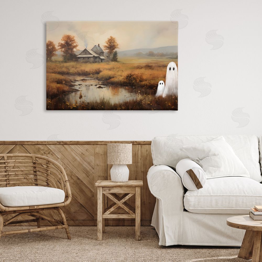 Petal Prints Design Ghosts In Farm Field Canvas Art on Wall