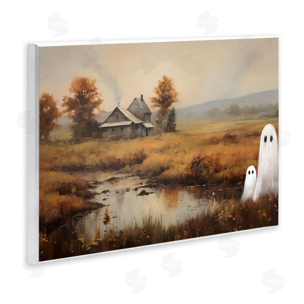 Petal Prints Design Ghosts In Farm Field Wall Plaque Art Print