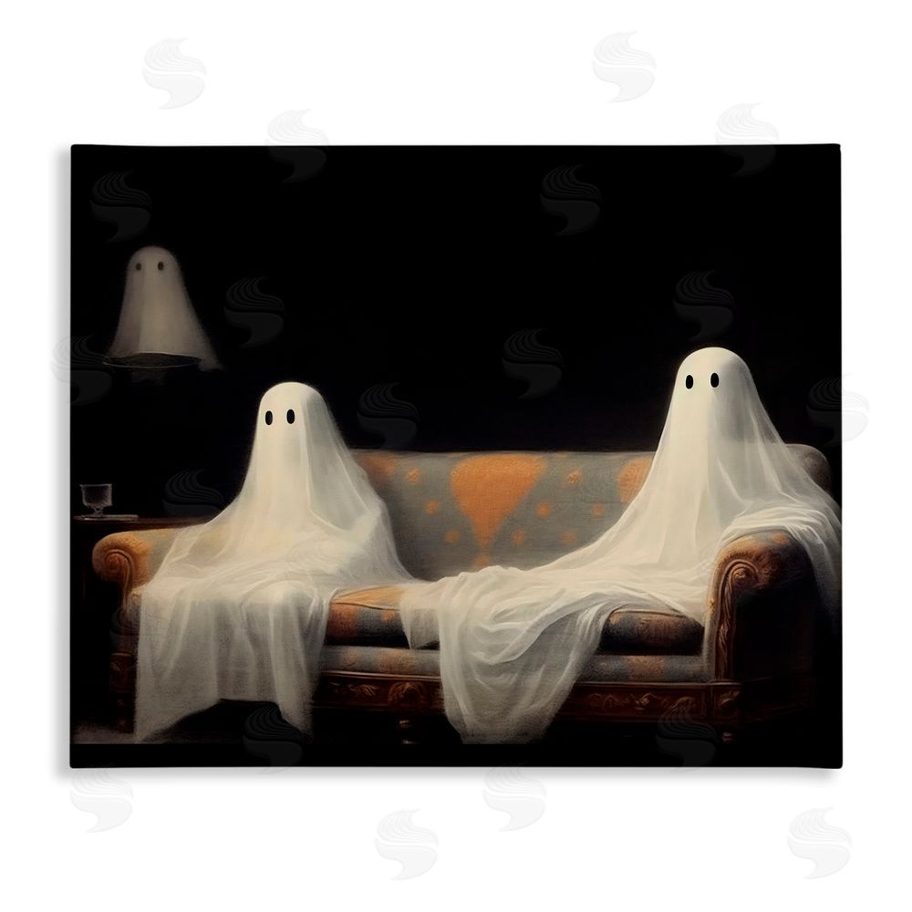 LSR Design Studio Spooky Couch Ghosts Canvas Wall Art Print