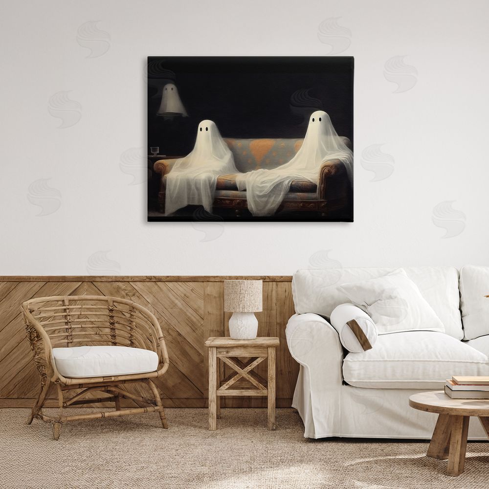 LSR Design Studio Spooky Couch Ghosts Canvas Art on Wall