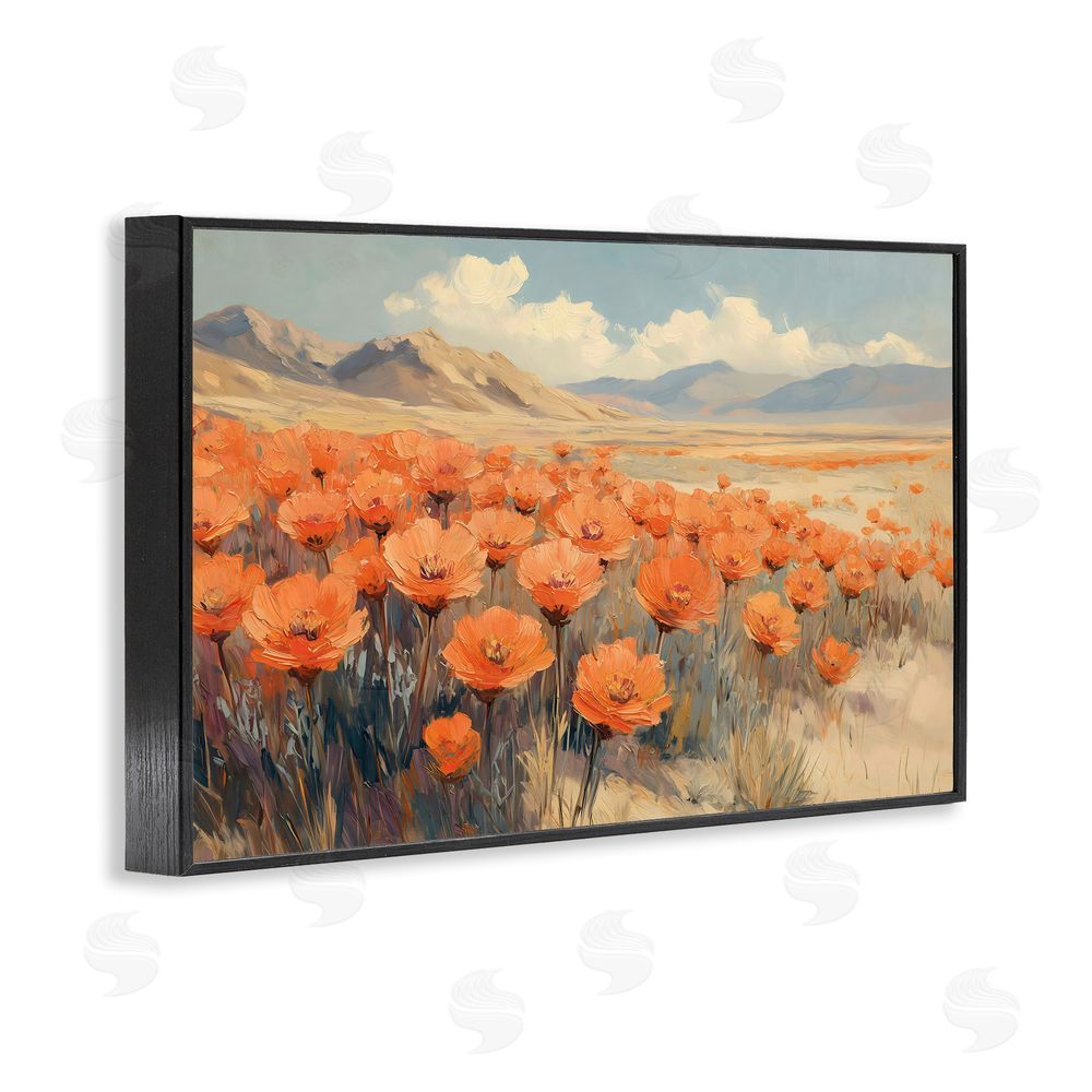 Gina Kelly Desert Poppies in Valley Black Framed Giclee Wall Art Print