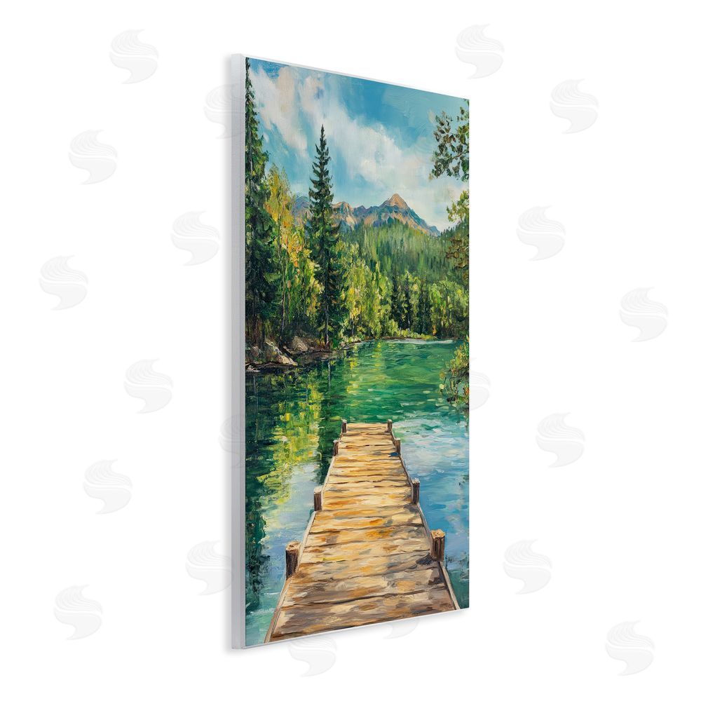 Petal Prints Design Sunlit River Dock Wall Plaque Printed Art