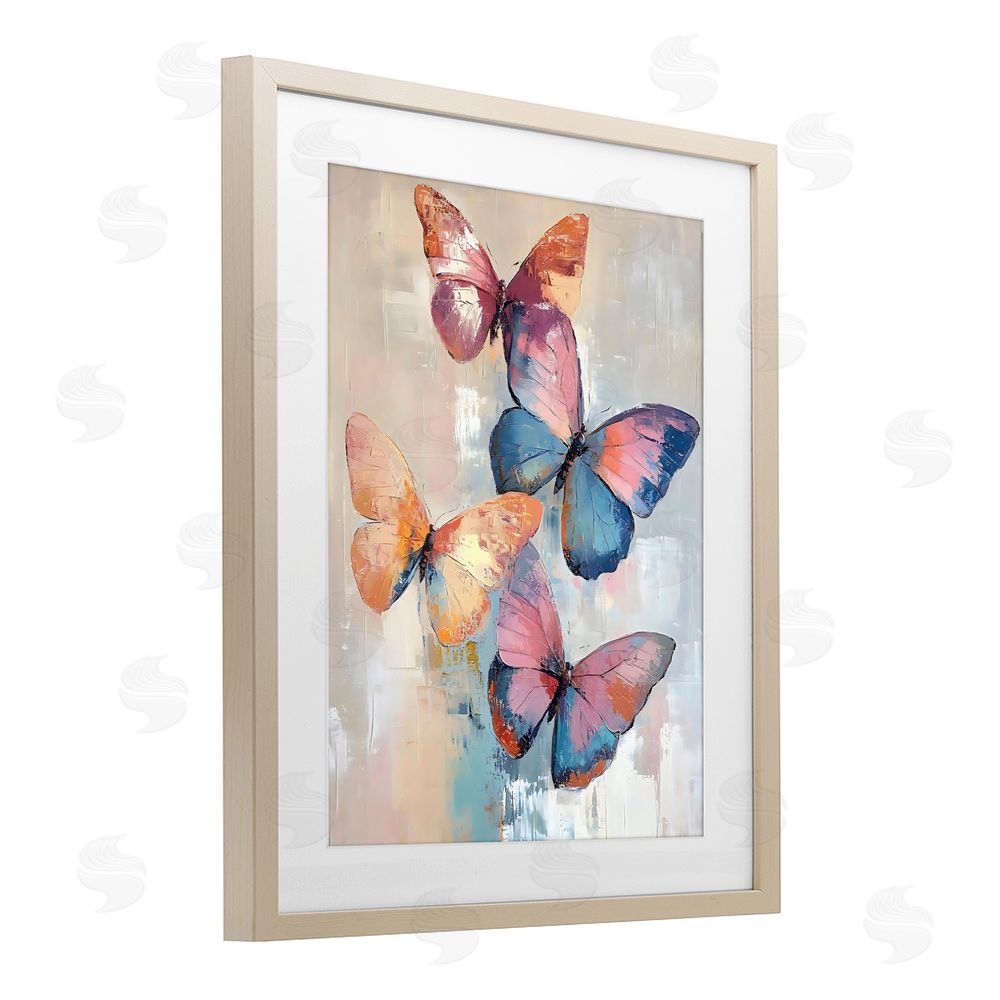 Creative Studio Butterfly Beauty Abstraction Brown Framed Print Under Glass with Matting Wall Art
