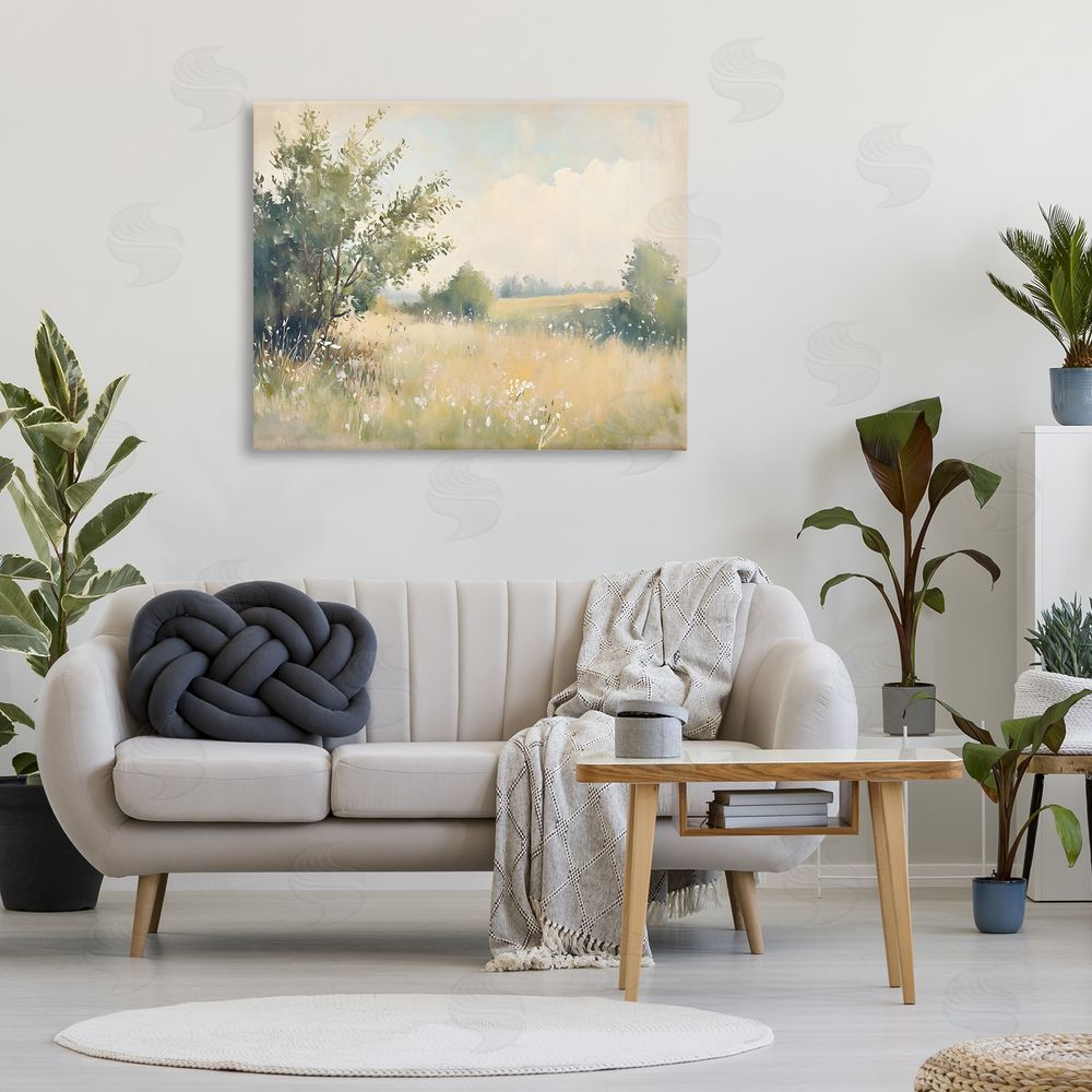 Creative Studio Summer Meadow in Soft Light Stretched Canvas on Wall