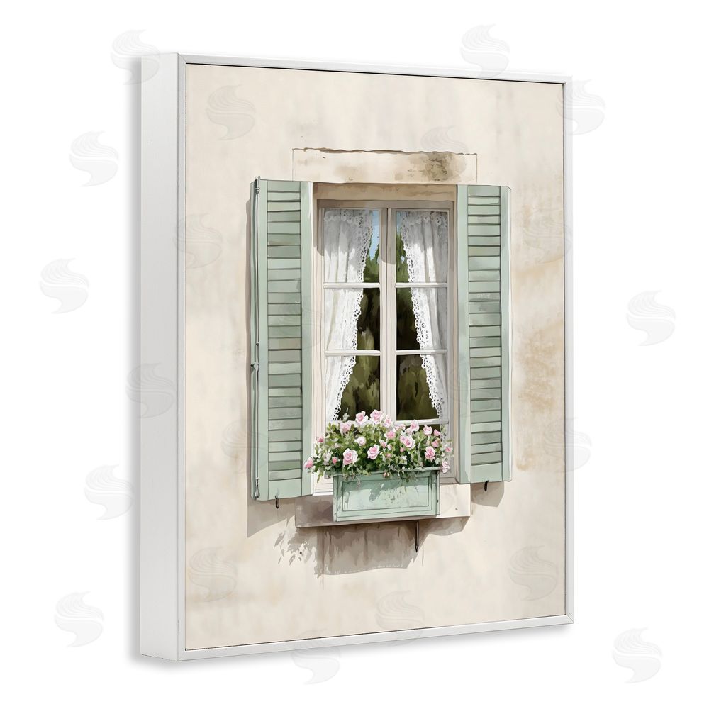 LSR Design Studio French Cafe Window Curtains White Framed Giclee Wall Art