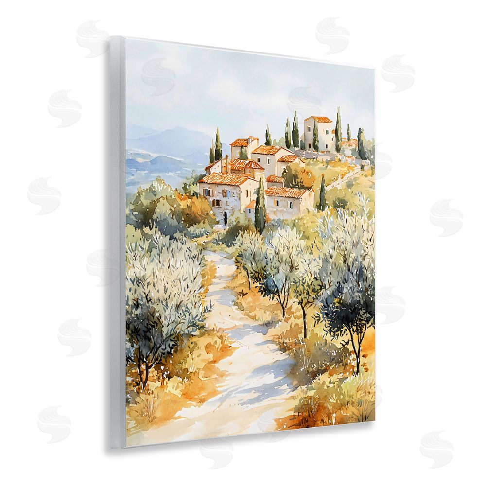 LSR Design Studio Tuscan Hilltop Village View Wall Plaque Printed Art