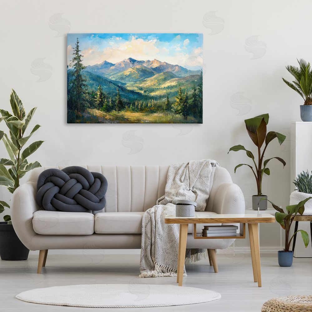 Petal Prints Design Valley In The Mountains Stretched Canvas on Wall