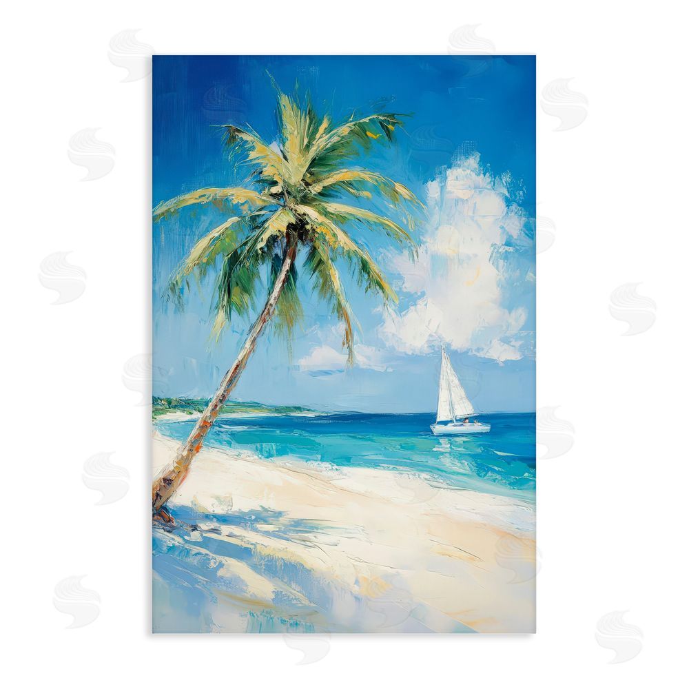 Petal Prints Design White Clouds & Sails Stretched Canvas Wall Art Print