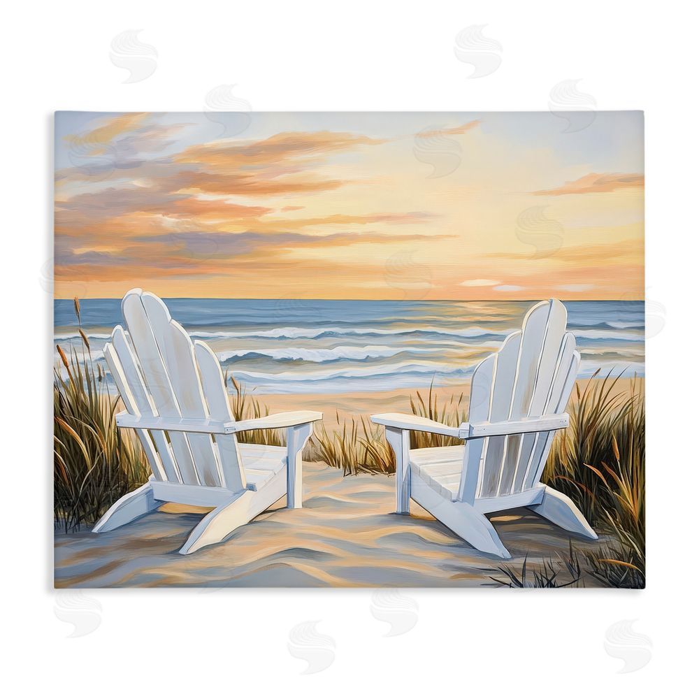 Petal Prints Design Wave Watching Spot at Sunset Stretched Canvas Wall Art Print