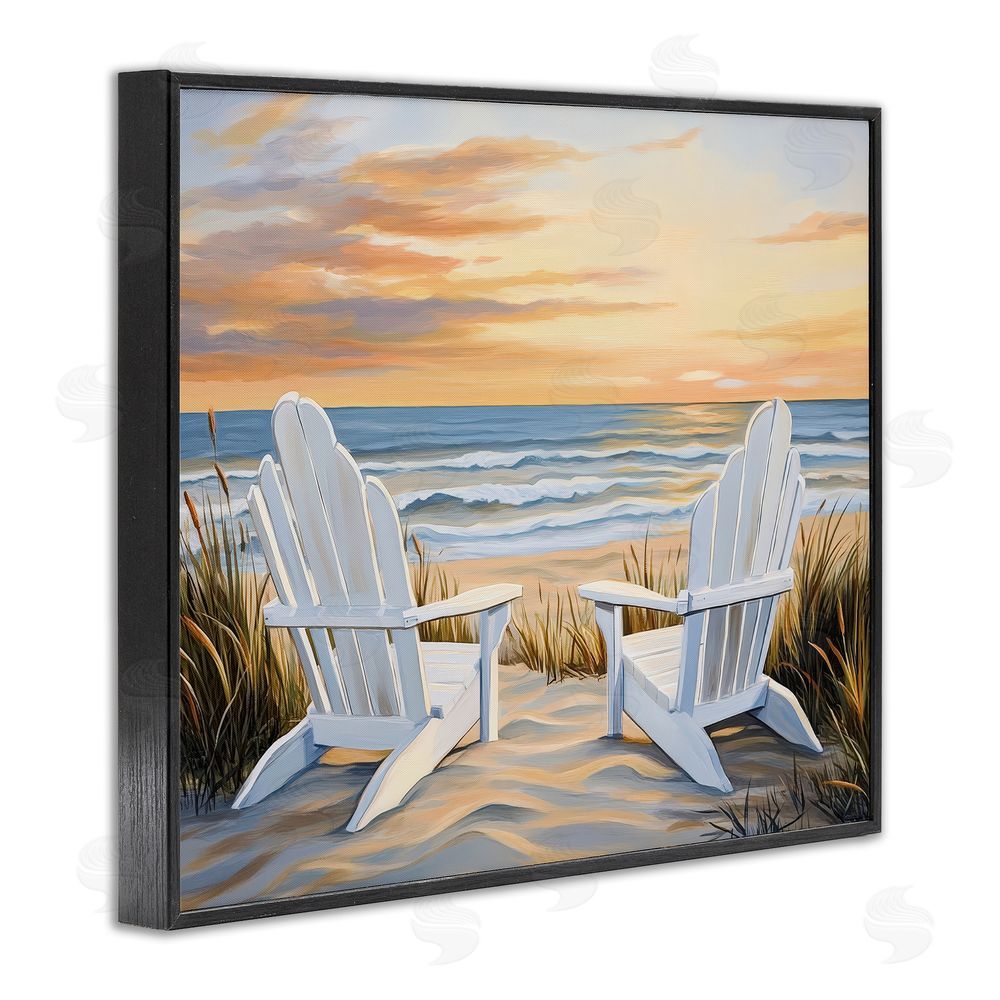Petal Prints Design Wave Watching Spot at Sunset Black Framed Giclee Wall Art Print