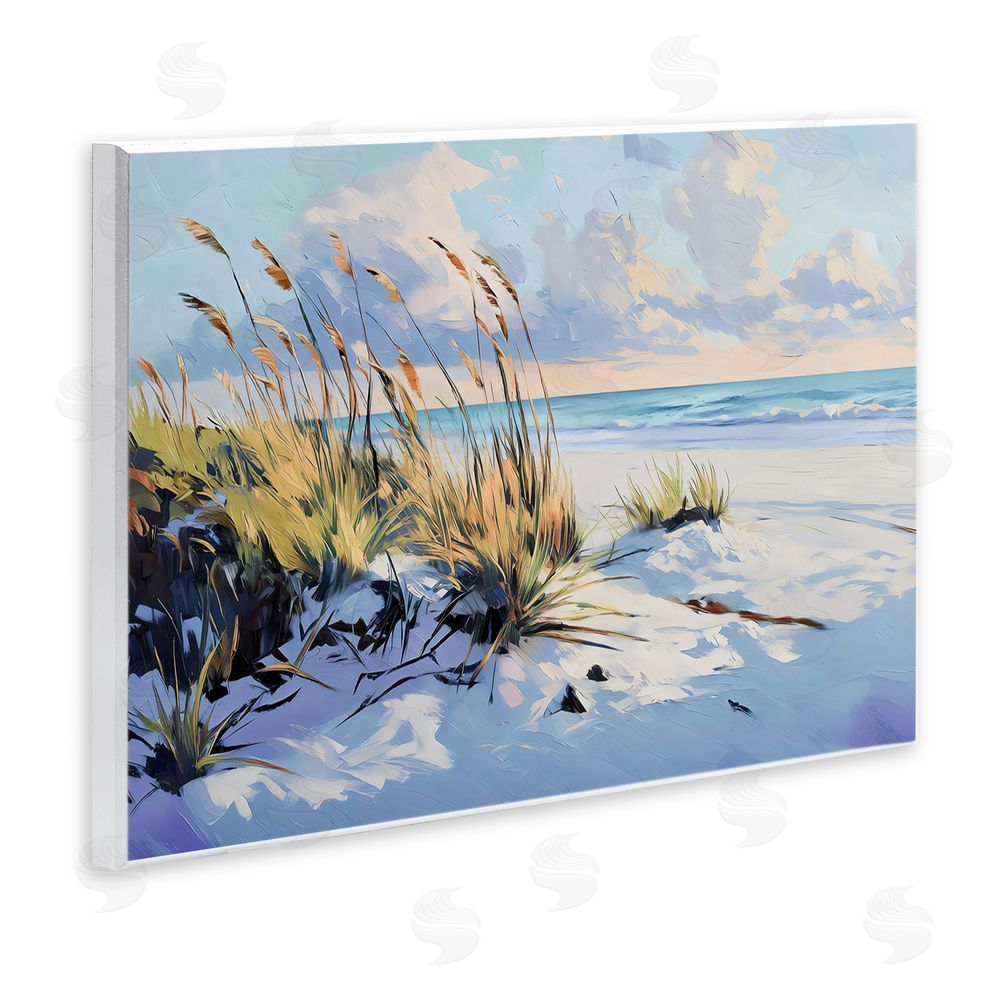 Gina Kelly Grassy Sand Dunes Beach Wall Plaque Home Decor Art Print