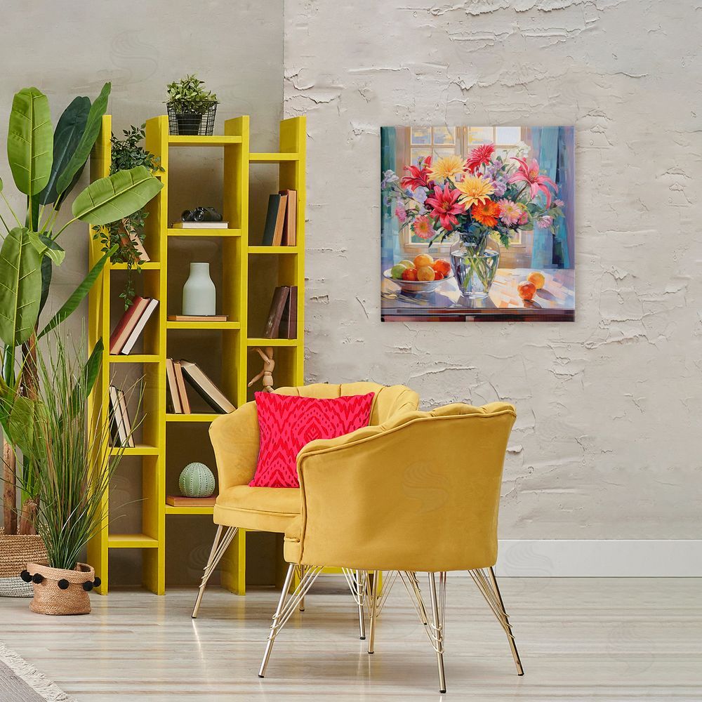 Creative Studio Summer Flowers & Fruit Stretched Canvas on Wall