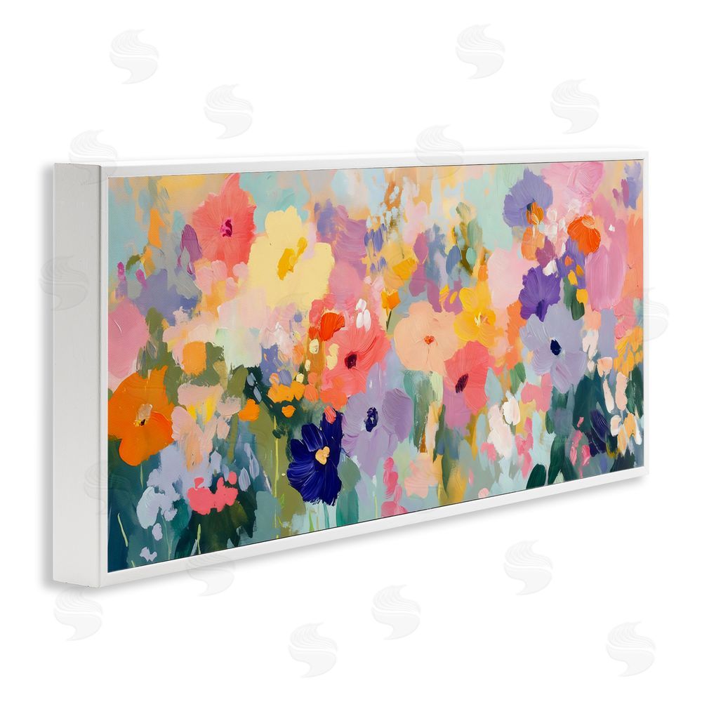 Creative Studio Colorful Garden Variations White Framed Giclee Wall Art Print
