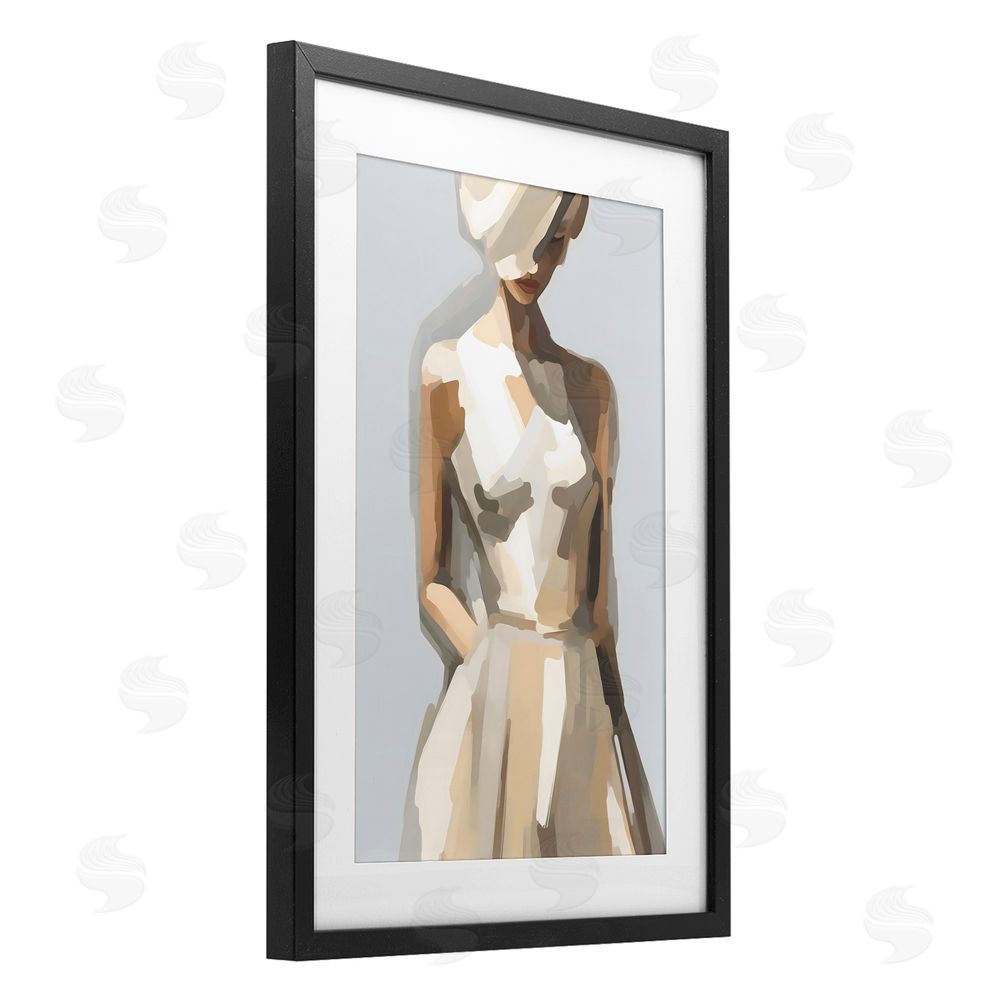 Creative Studio Sophistication of the Muse Black Framed Print Under Glass with White Mat Wall Art