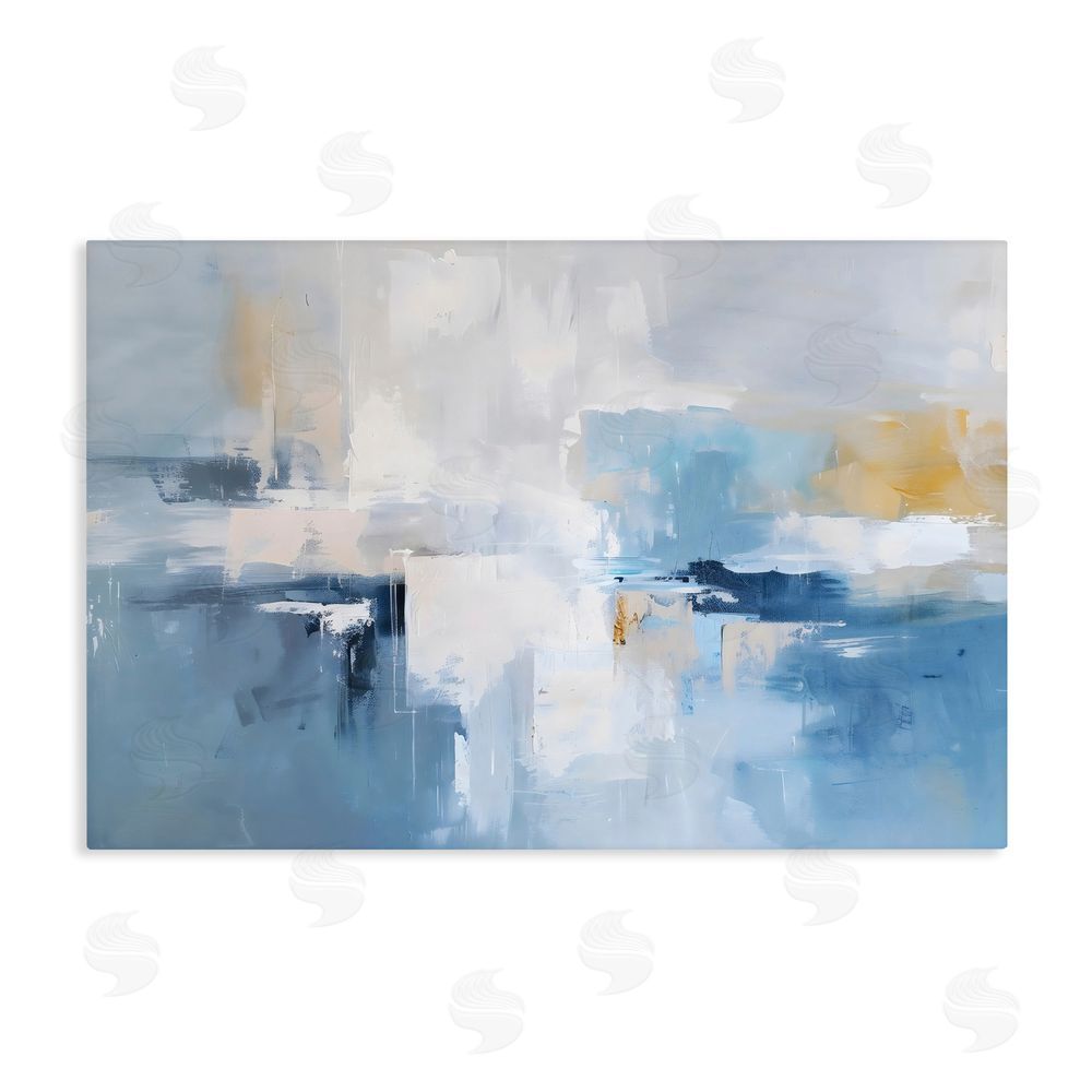 Creative Studio Blue Sea Mist Horizon Stretched Canvas Wall Art Print