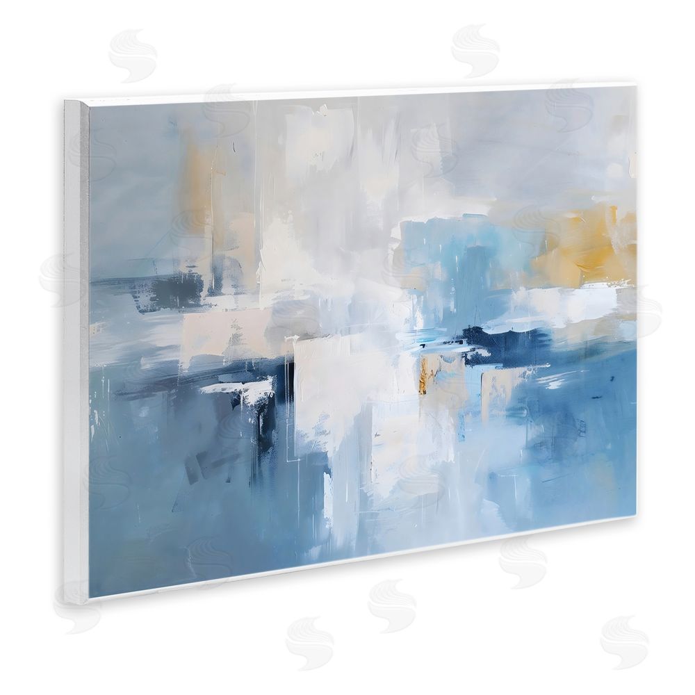 Creative Studio Blue Sea Mist Horizon Wall Plaque Art Print with White Foil Wrap