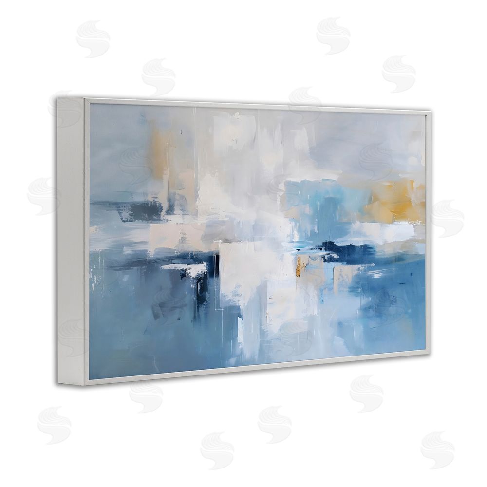 Creative Studio Blue Sea Mist Horizon White Framed Giclee Wall Art Print
