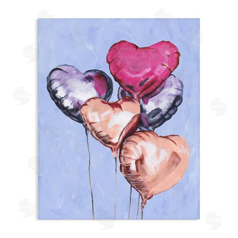 Michael Willett Vibrant Heart Balloons Stretched Canvas Wall Art Print