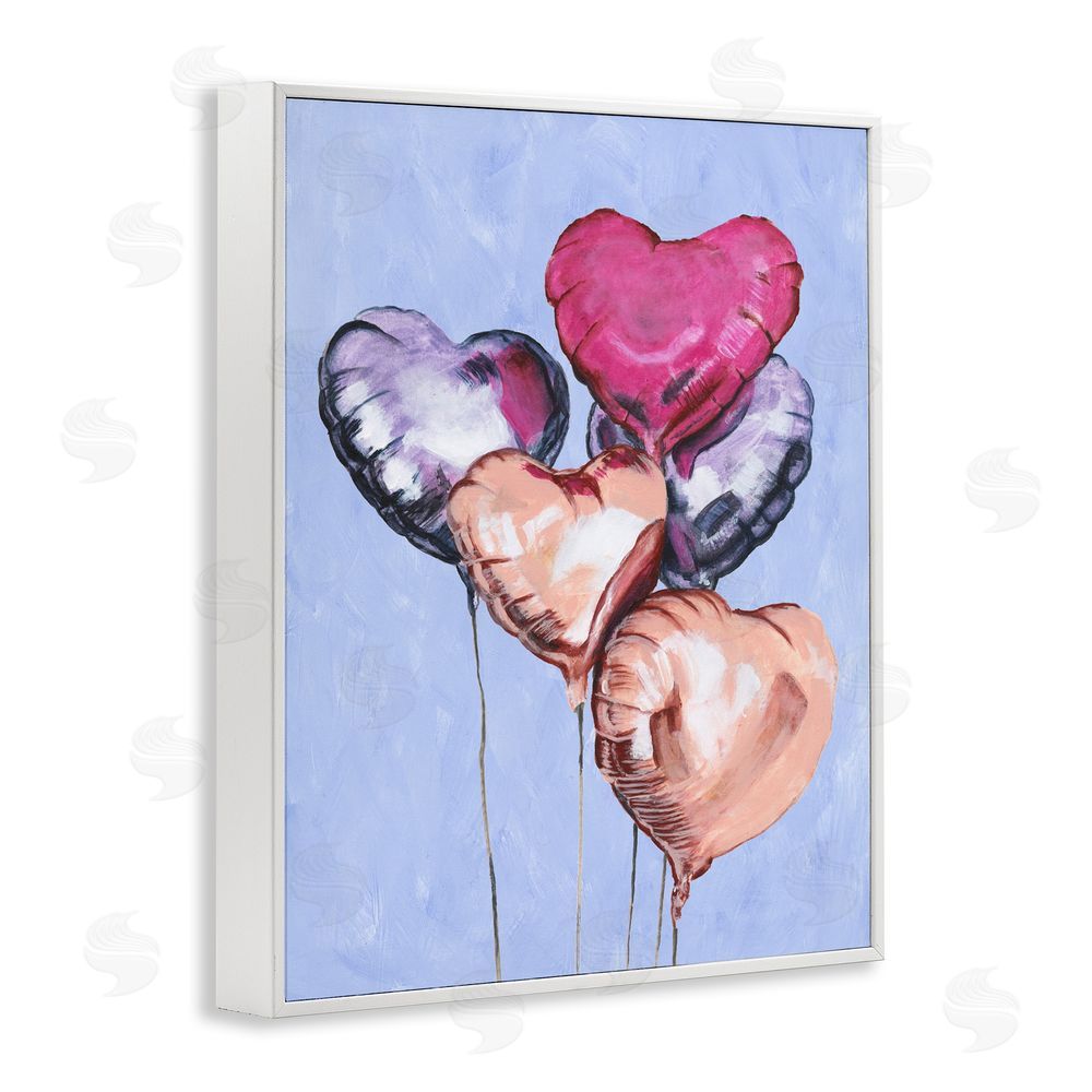 Michael Willett Vibrant Heart Balloons White Framed Giclee Wall Art Print