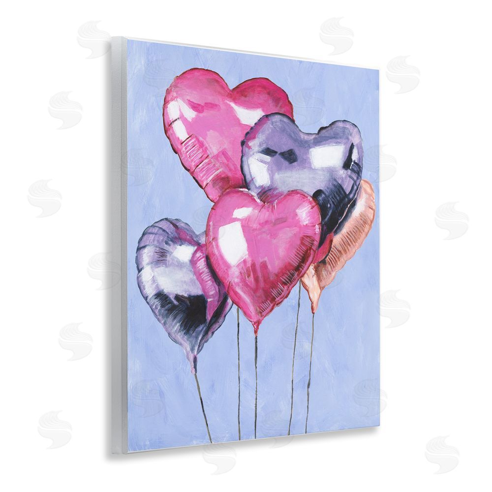 Michael Willett Heart Balloons Celebration Wooden Wall Plaque Art Print