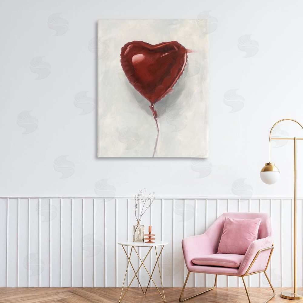 Ethan Harper Heart Shaped Balloon Stretched Canvas Wall Art in Room