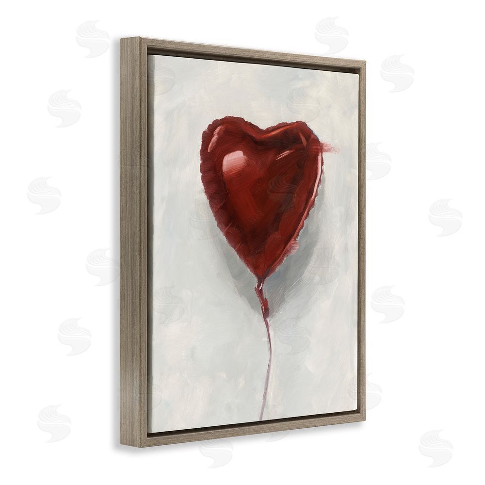 Ethan Harper Heart Shaped Balloon Brown Floating Frame Canvas Wall Art