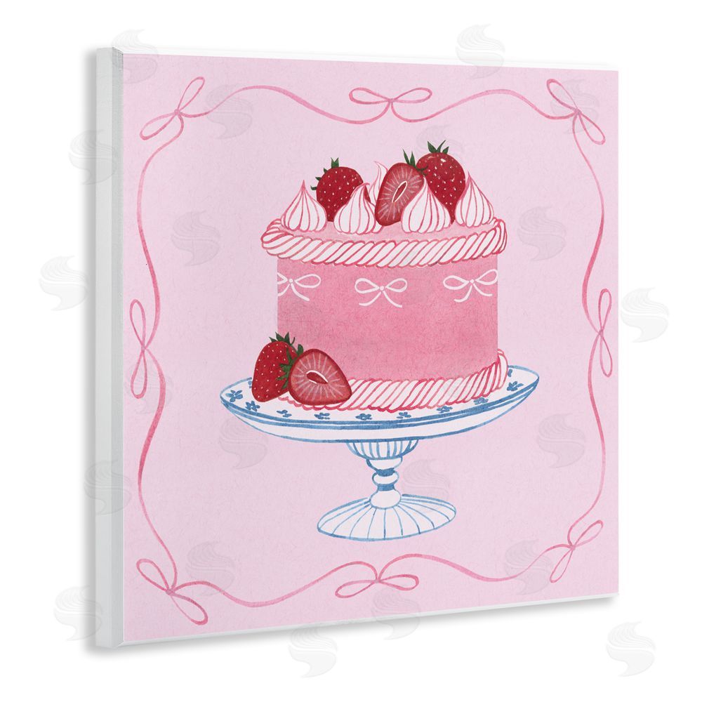 Grace Popp Pink Strawberry Cake Wall Plaque Art Print
