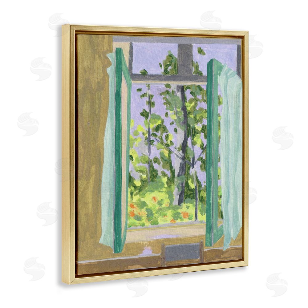 Melissa Wang A Seat For Spring Gold Floating Frame Canvas Wall Art Print
