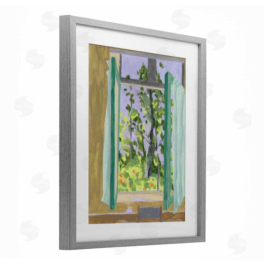 Melissa Wang A Seat For Spring Gray Framed Print Under Glass Wall Art