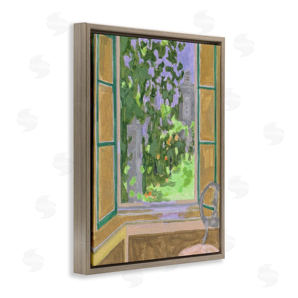 Melissa Wang Seat For Spring Expression Brown Floating Frame Canvas Wall Art Print