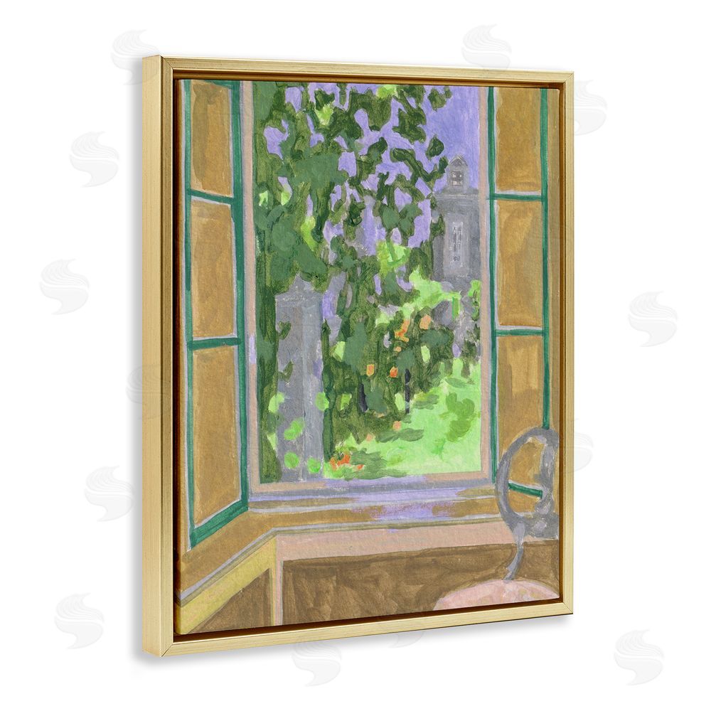 Melissa Wang Seat For Spring Expression Gold Floating Frame Canvas Wall Art Print