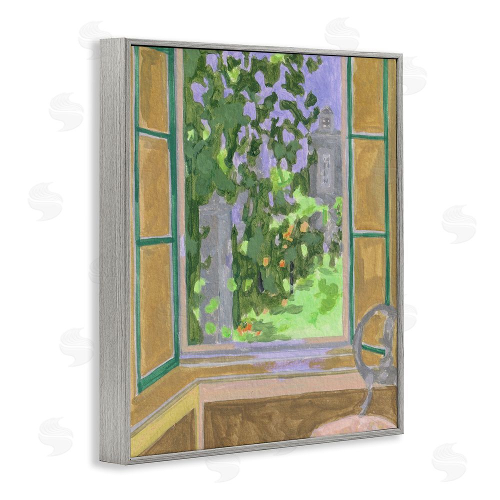 Melissa Wang Seat For Spring Expression Gray Framed Giclee Print Wall Art