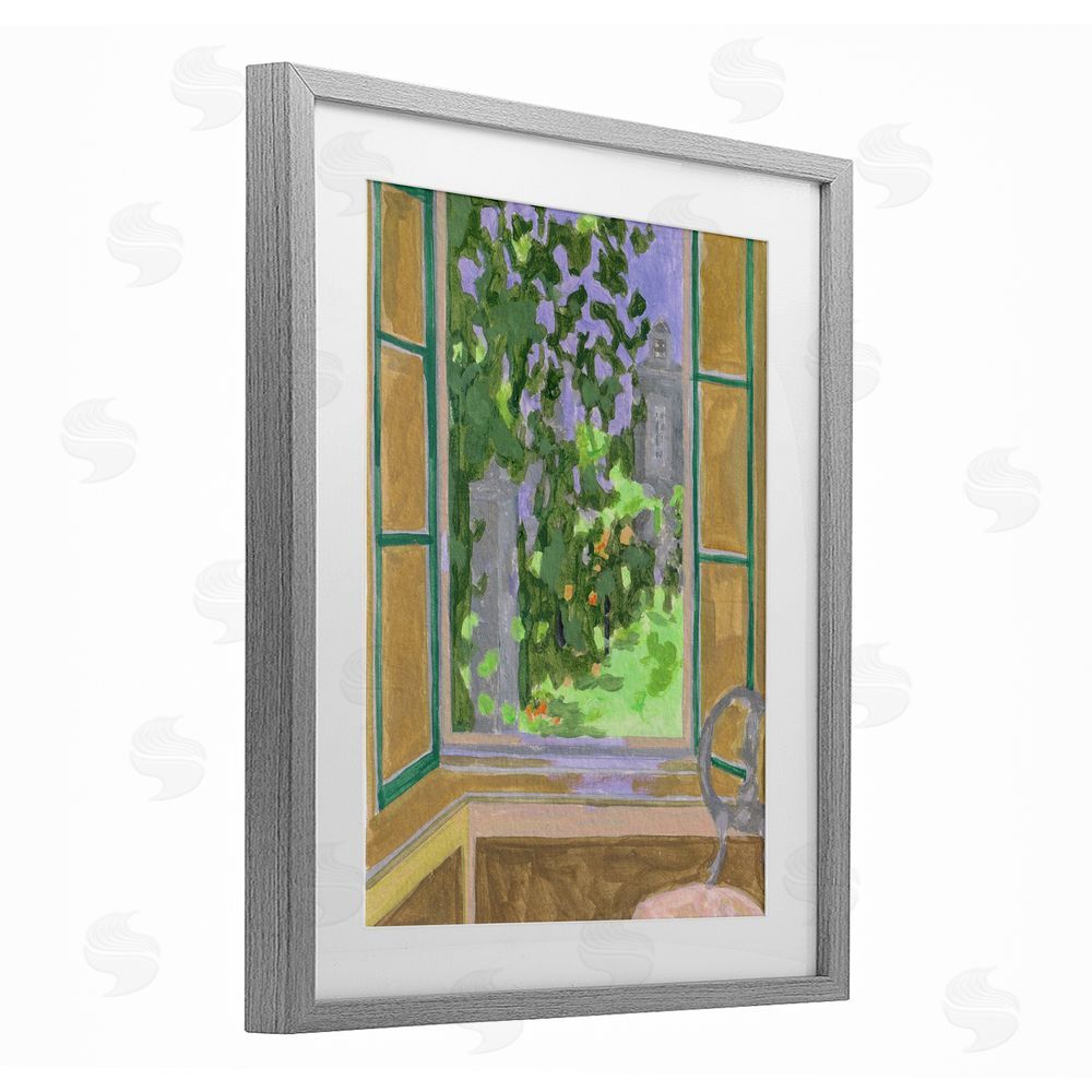 Melissa Wang Seat For Spring Expression Gray Framed Print Under Glass Wall Art