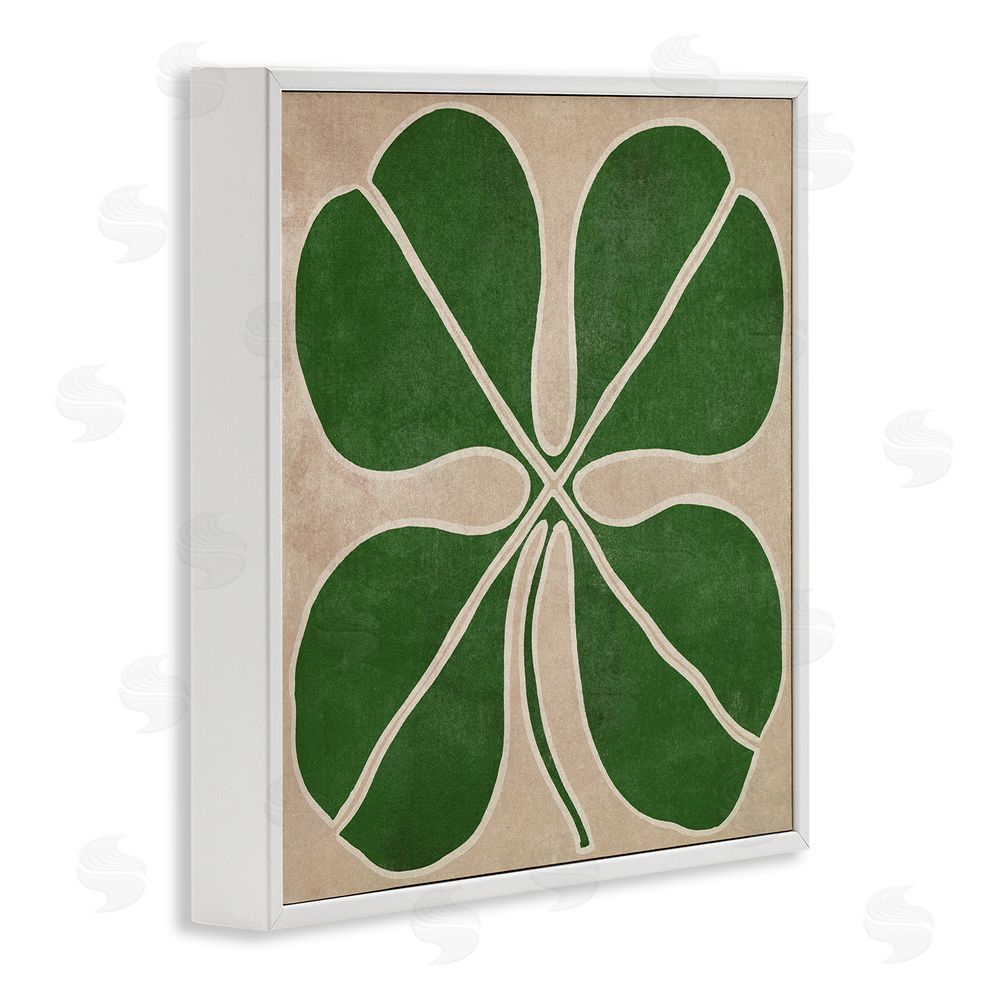 June Erica Vess Four Leaf Symmetry White Framed Giclee Print Wall Art