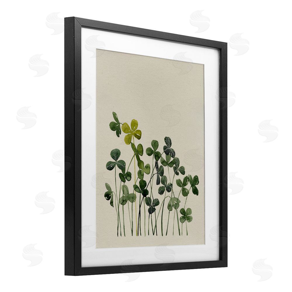 Grace Popp Hidden Gems Clovers Black Framed Print Under Glass Wall Art