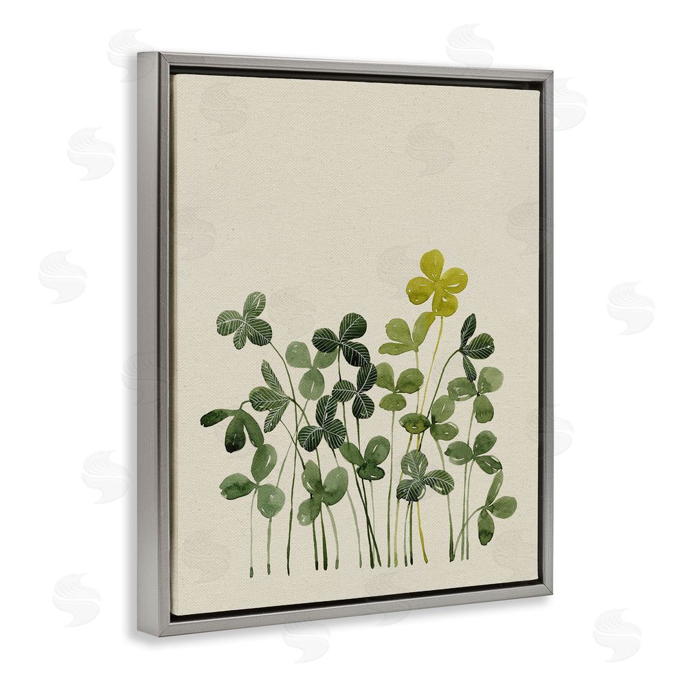 Grace Popp Hidden Gems Botanicals Gray Floating Frame Canvas Wall Art Print