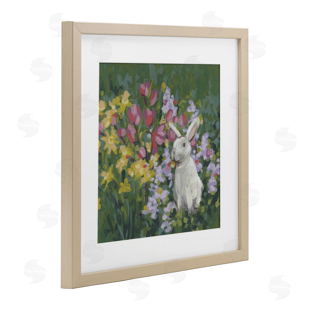 June Erica Vess Botanical Bliss Bunny Birch Framed Print Under Glass Wall Art