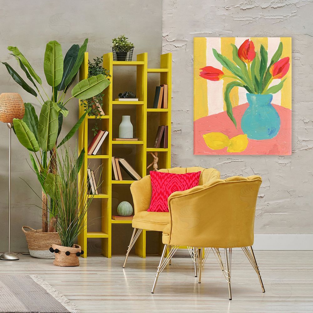 Victoria Barnes Bright Tulips in Blue Vase