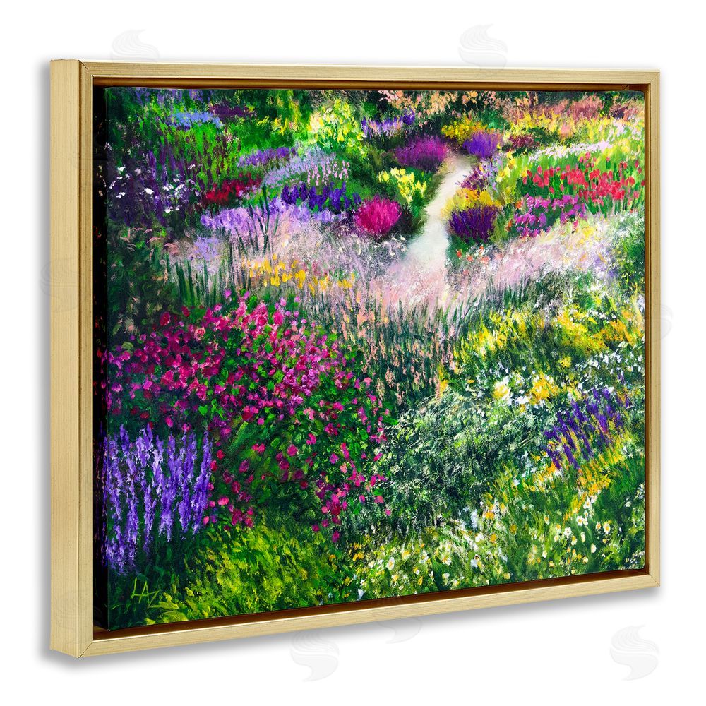 Lee Ann Zirbes Breath Of Spring Meadow Gold Floating Frame Canvas Wall Art Print