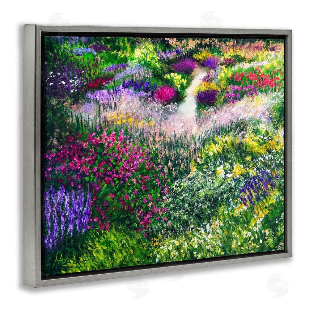 Lee Ann Zirbes Breath Of Spring Meadow Gray Floating Frame Canvas Wall Art Print
